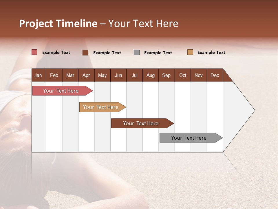 A Woman In A White Bikini Laying On The Beach PowerPoint Template