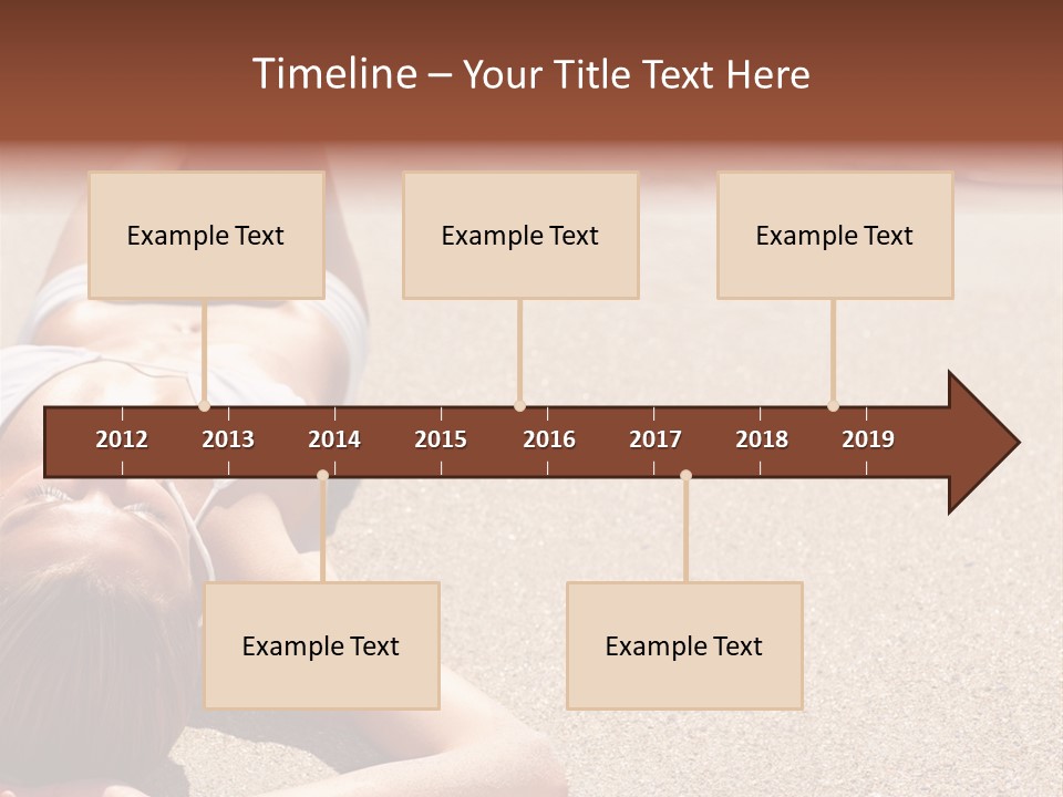 A Woman In A White Bikini Laying On The Beach PowerPoint Template