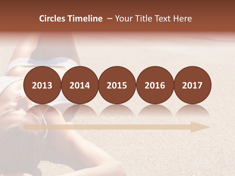 A Woman In A White Bikini Laying On The Beach PowerPoint Template