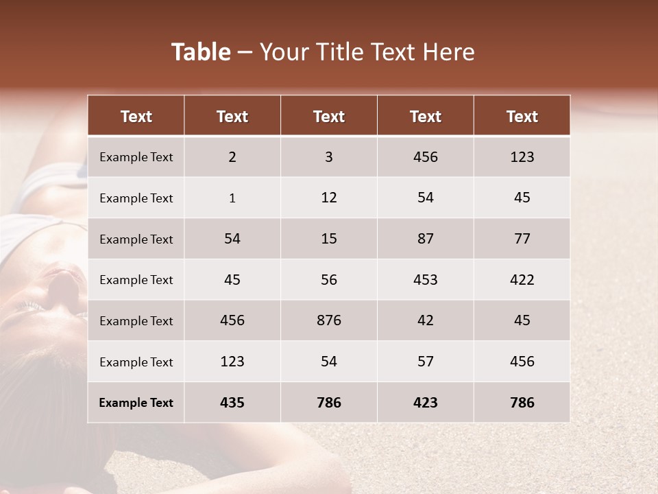 A Woman In A White Bikini Laying On The Beach PowerPoint Template