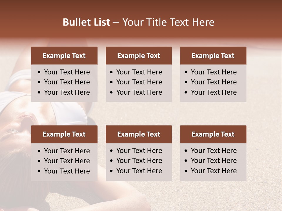 A Woman In A White Bikini Laying On The Beach PowerPoint Template