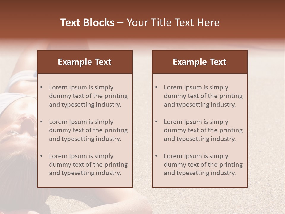 A Woman In A White Bikini Laying On The Beach PowerPoint Template