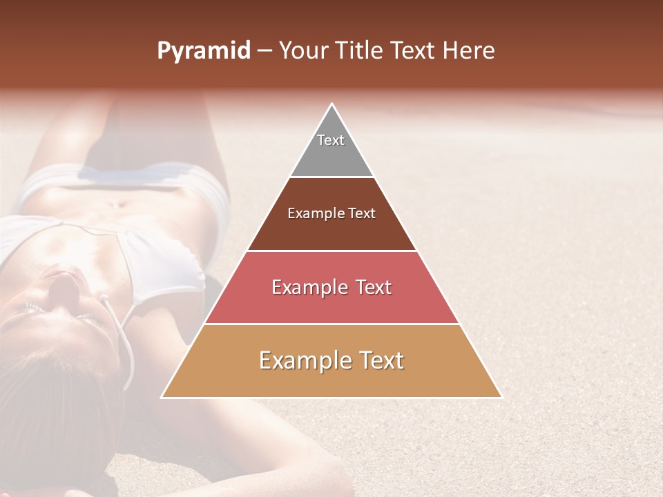 A Woman In A White Bikini Laying On The Beach PowerPoint Template