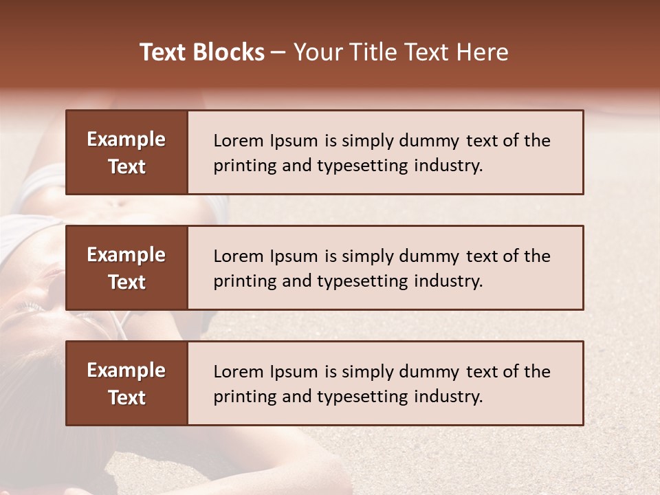 A Woman In A White Bikini Laying On The Beach PowerPoint Template