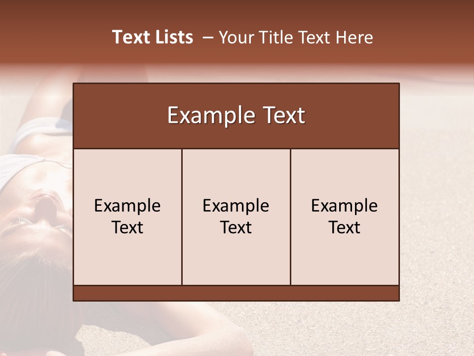 A Woman In A White Bikini Laying On The Beach PowerPoint Template