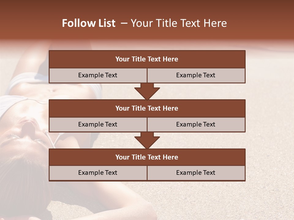 A Woman In A White Bikini Laying On The Beach PowerPoint Template