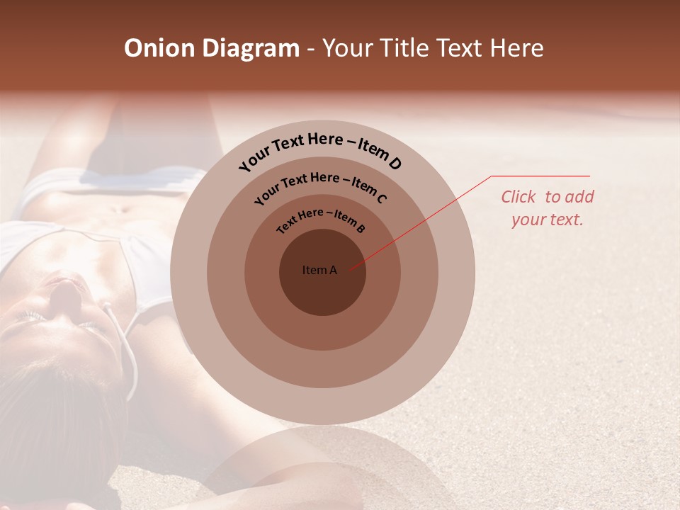 A Woman In A White Bikini Laying On The Beach PowerPoint Template