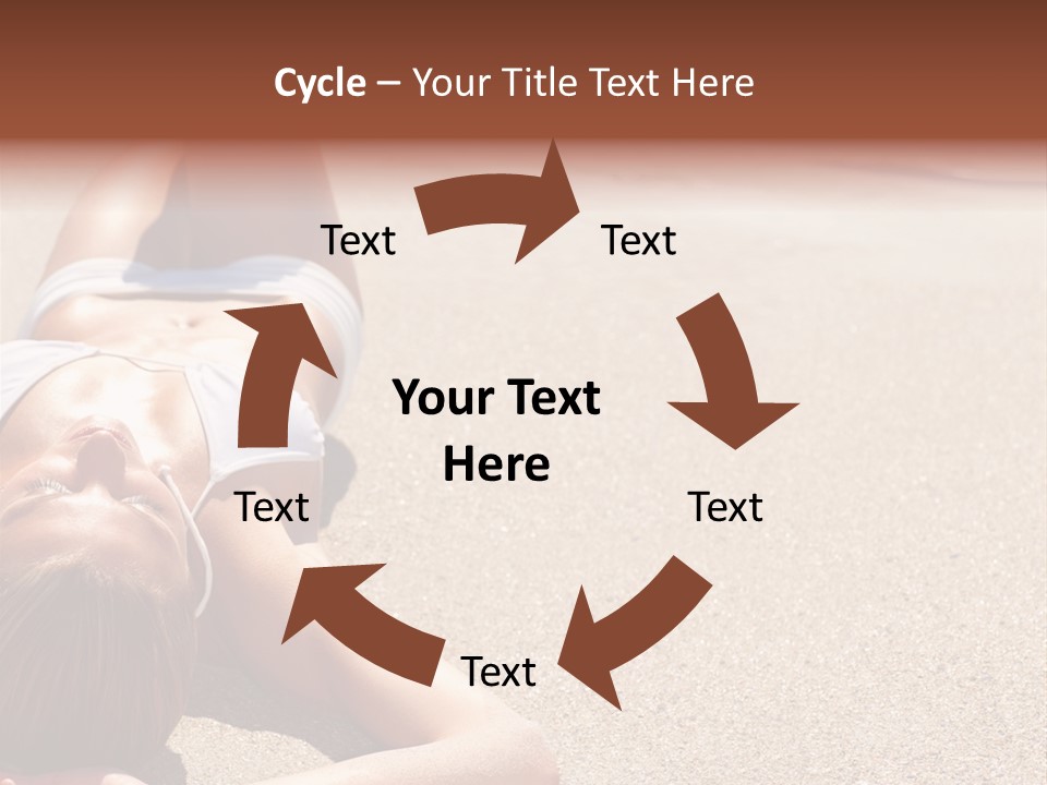 A Woman In A White Bikini Laying On The Beach PowerPoint Template