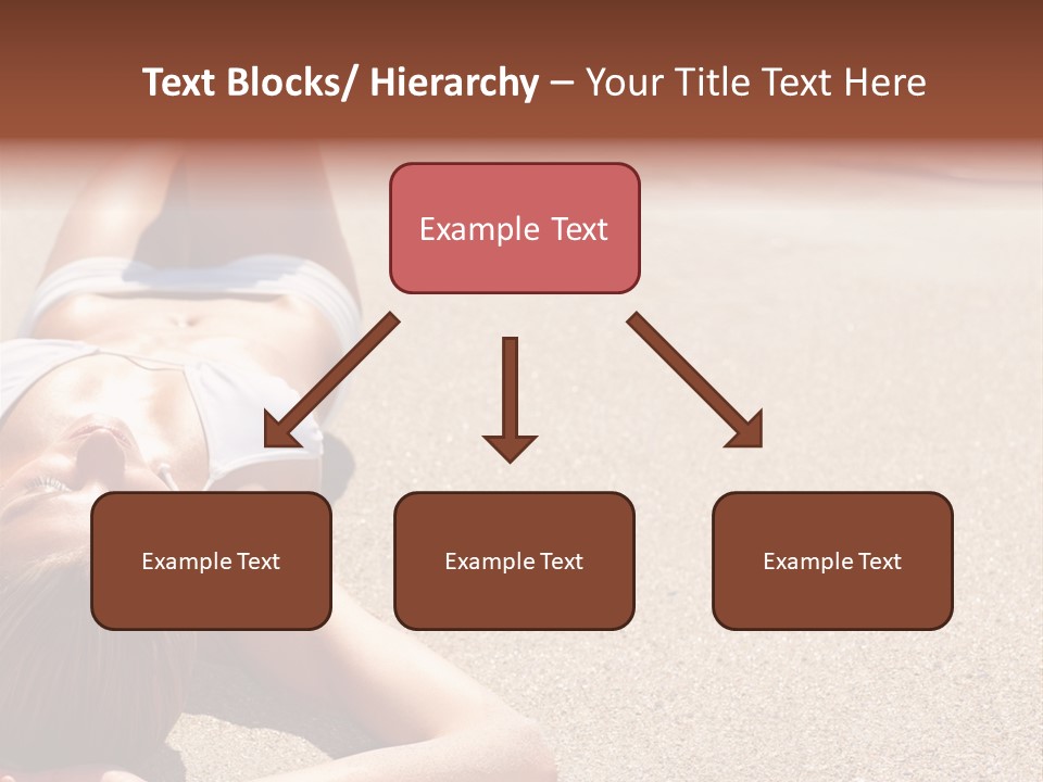 A Woman In A White Bikini Laying On The Beach PowerPoint Template