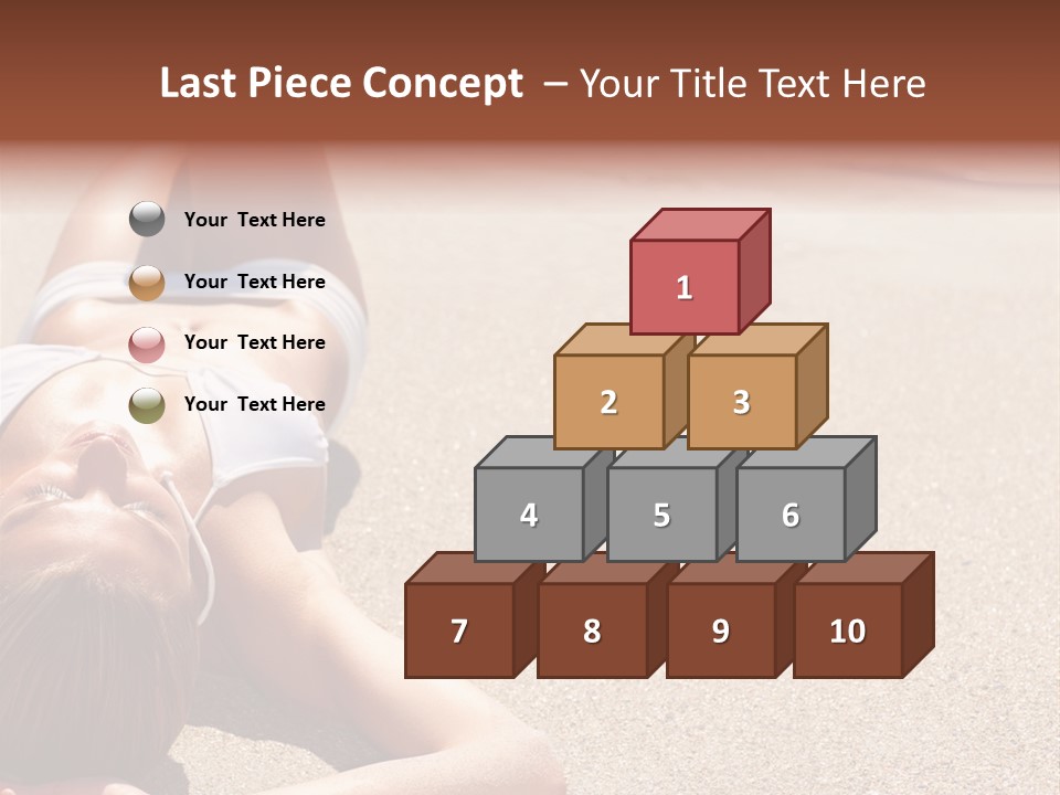 A Woman In A White Bikini Laying On The Beach PowerPoint Template