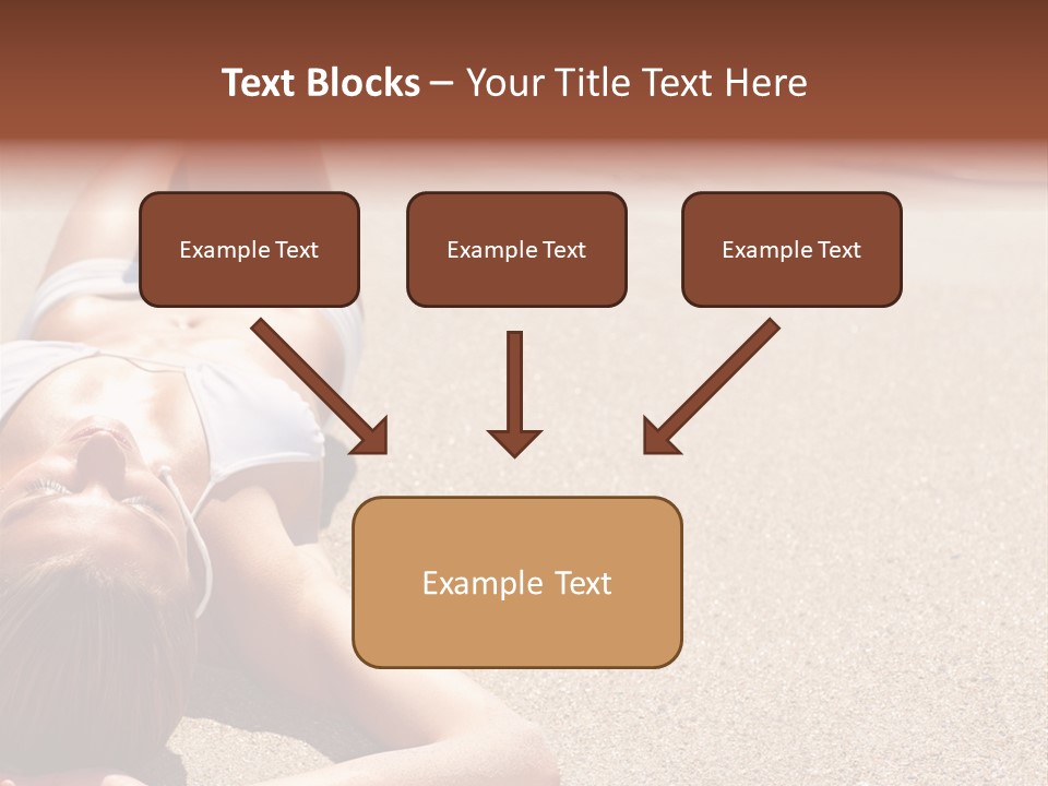 A Woman In A White Bikini Laying On The Beach PowerPoint Template