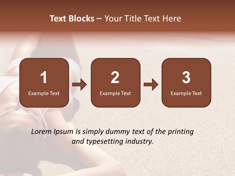 A Woman In A White Bikini Laying On The Beach PowerPoint Template