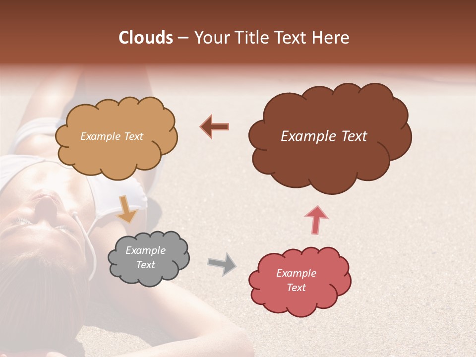 A Woman In A White Bikini Laying On The Beach PowerPoint Template