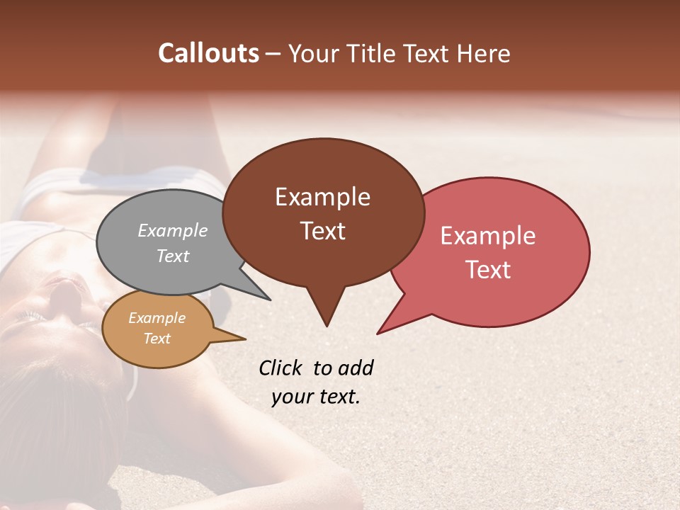 A Woman In A White Bikini Laying On The Beach PowerPoint Template