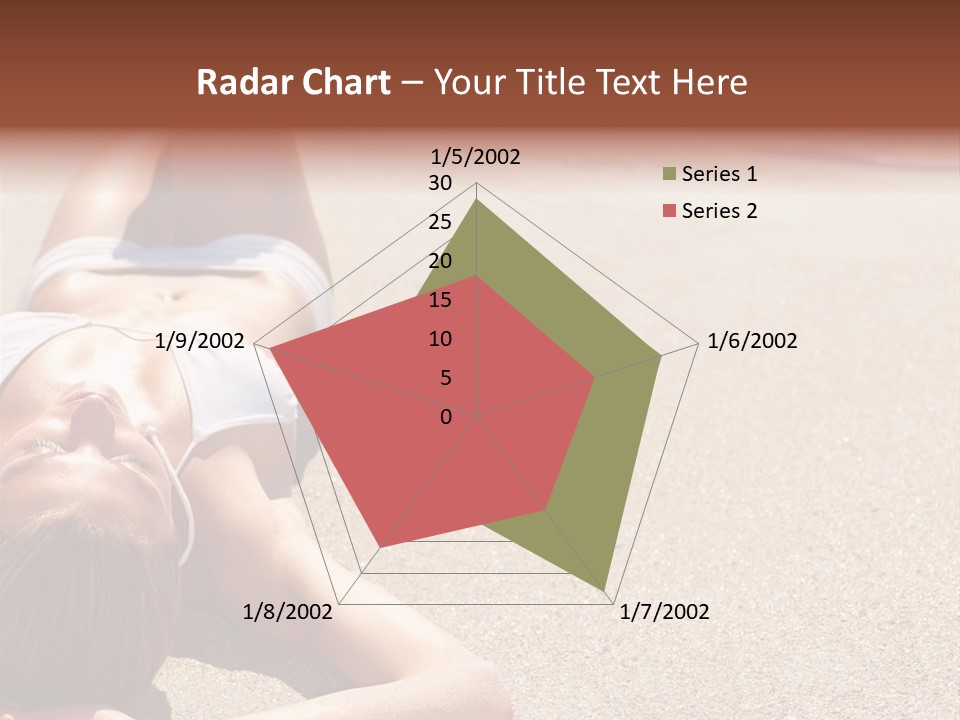 A Woman In A White Bikini Laying On The Beach PowerPoint Template