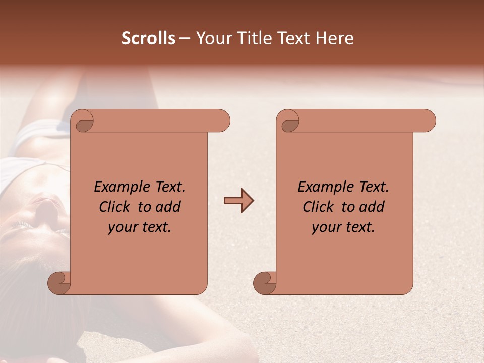 A Woman In A White Bikini Laying On The Beach PowerPoint Template