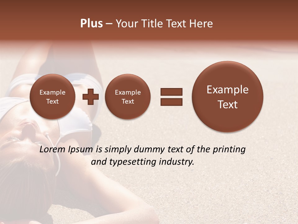 A Woman In A White Bikini Laying On The Beach PowerPoint Template