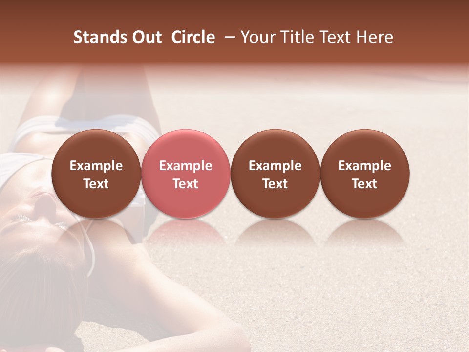 A Woman In A White Bikini Laying On The Beach PowerPoint Template