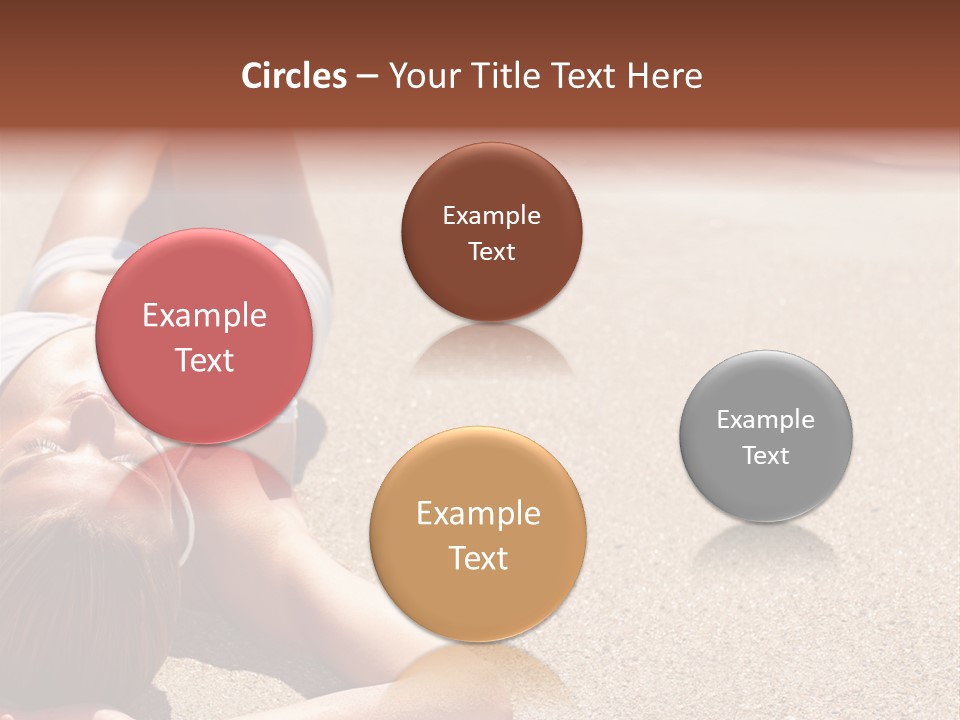 A Woman In A White Bikini Laying On The Beach PowerPoint Template