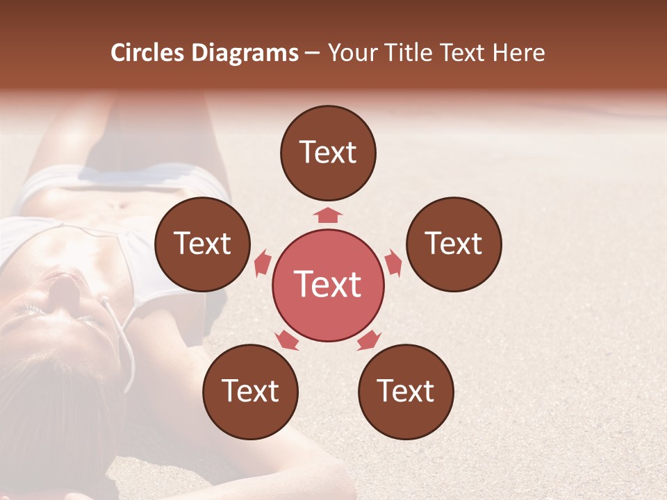 A Woman In A White Bikini Laying On The Beach PowerPoint Template