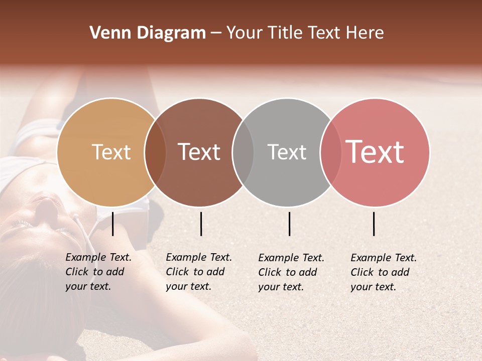 A Woman In A White Bikini Laying On The Beach PowerPoint Template