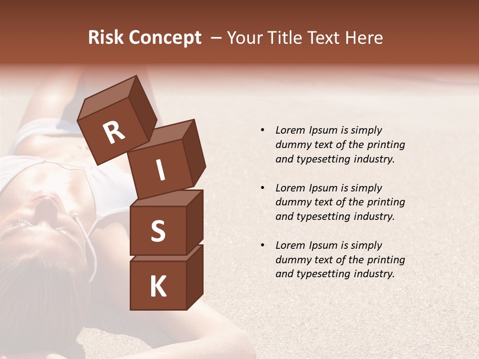 A Woman In A White Bikini Laying On The Beach PowerPoint Template