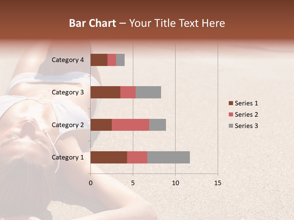 A Woman In A White Bikini Laying On The Beach PowerPoint Template