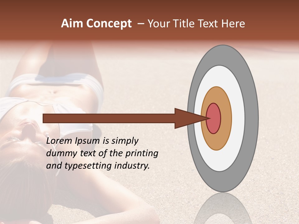 A Woman In A White Bikini Laying On The Beach PowerPoint Template