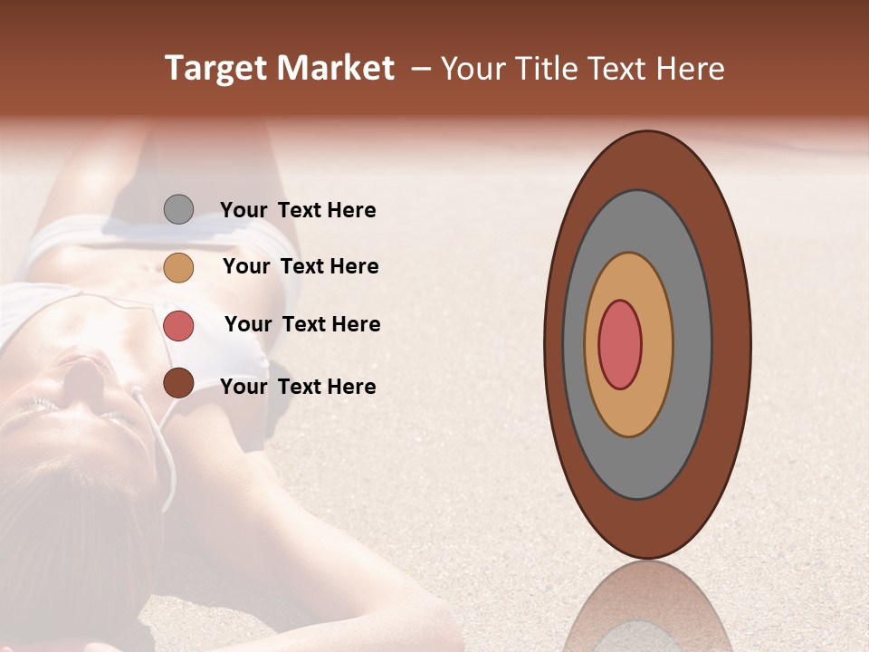 A Woman In A White Bikini Laying On The Beach PowerPoint Template