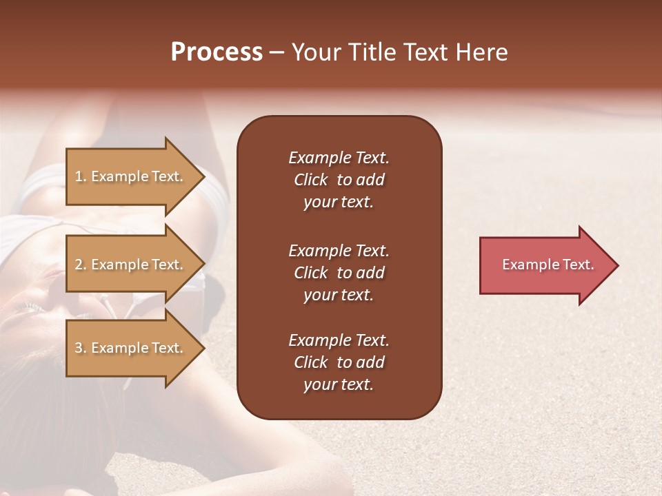 A Woman In A White Bikini Laying On The Beach PowerPoint Template