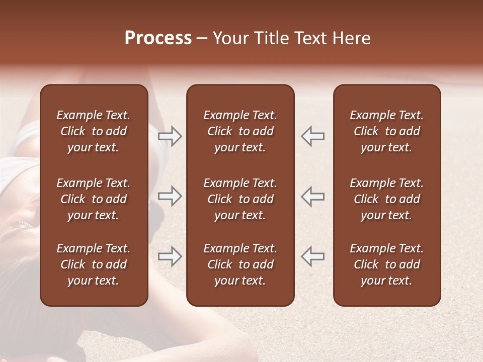 A Woman In A White Bikini Laying On The Beach PowerPoint Template