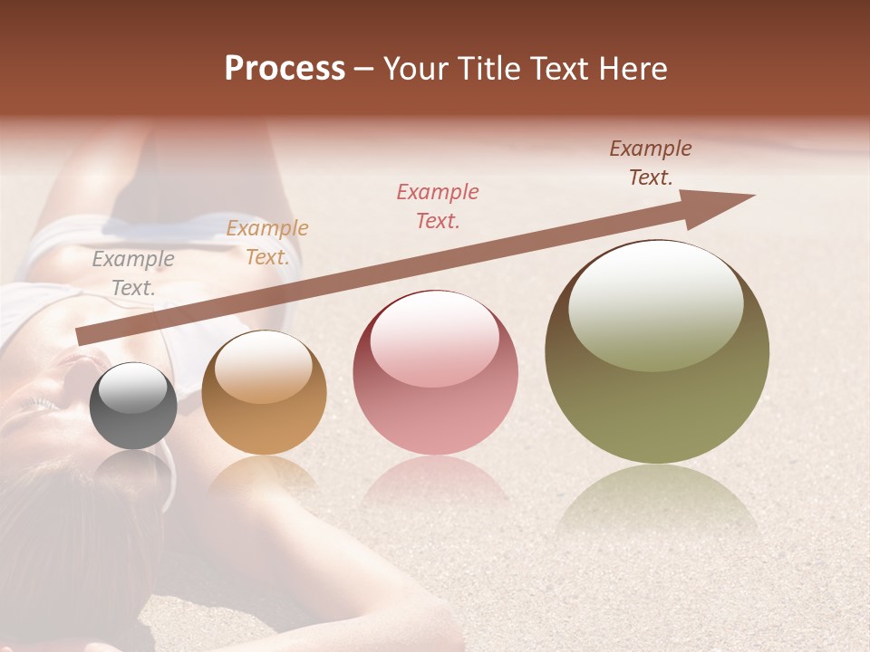 A Woman In A White Bikini Laying On The Beach PowerPoint Template