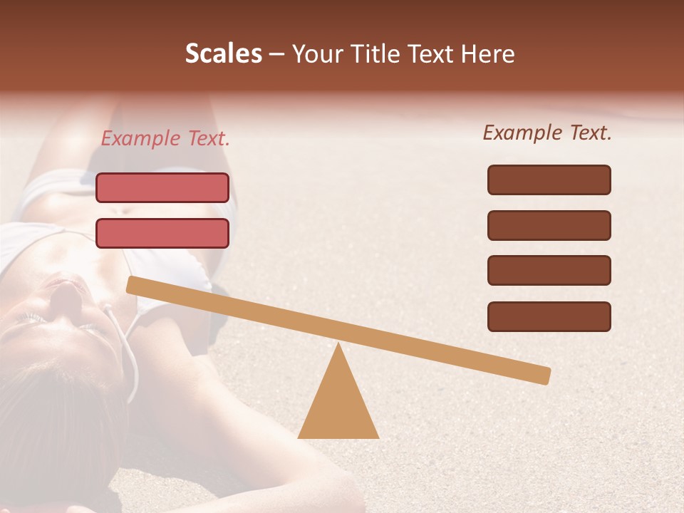 A Woman In A White Bikini Laying On The Beach PowerPoint Template