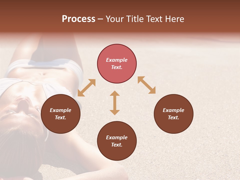 A Woman In A White Bikini Laying On The Beach PowerPoint Template