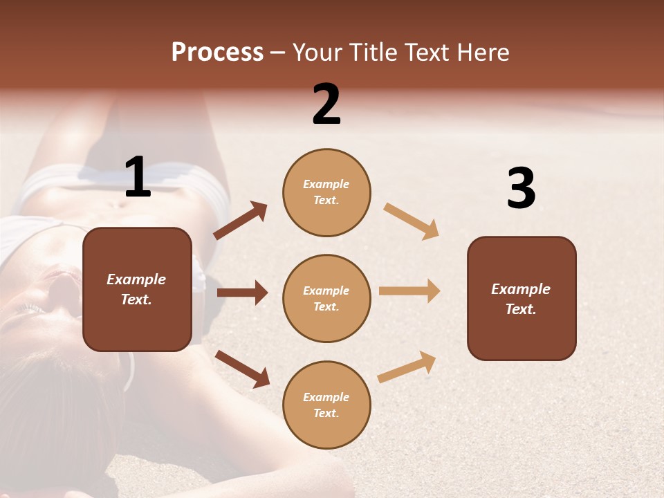 A Woman In A White Bikini Laying On The Beach PowerPoint Template