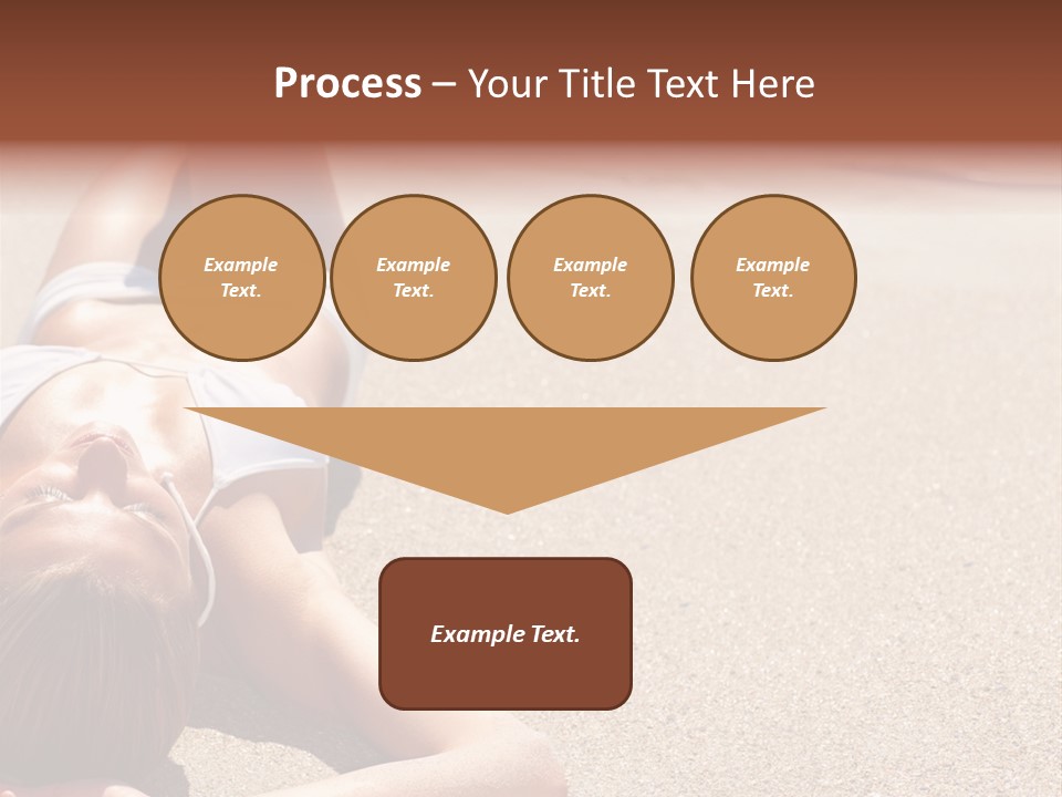 A Woman In A White Bikini Laying On The Beach PowerPoint Template