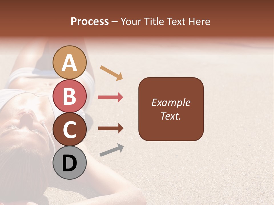 A Woman In A White Bikini Laying On The Beach PowerPoint Template