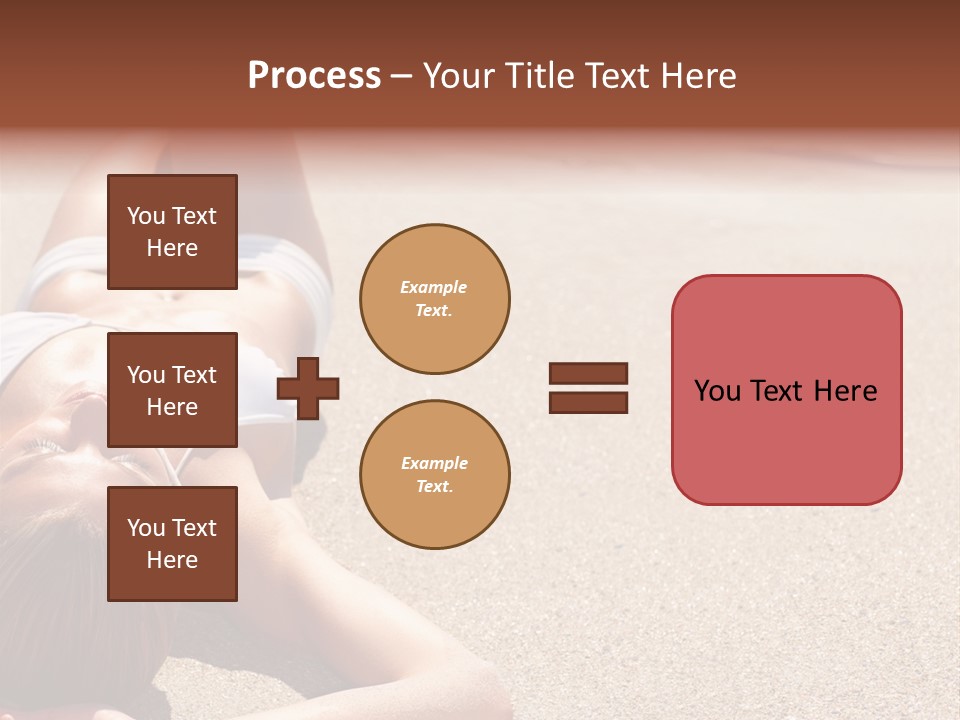 A Woman In A White Bikini Laying On The Beach PowerPoint Template