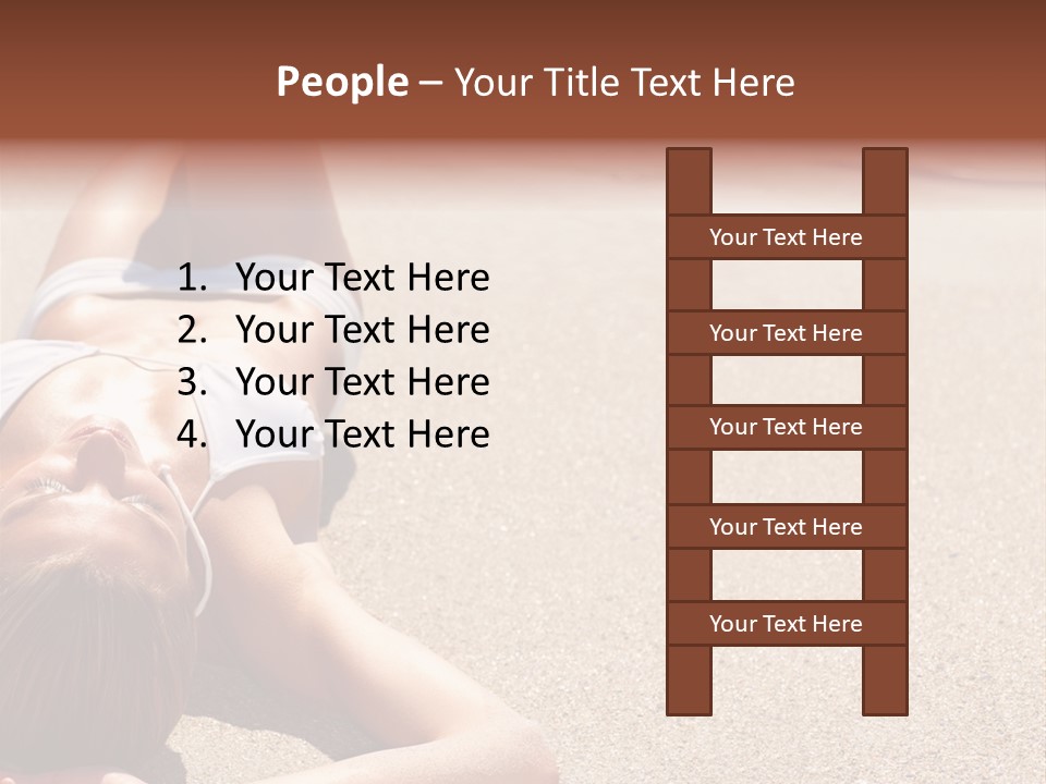 A Woman In A White Bikini Laying On The Beach PowerPoint Template