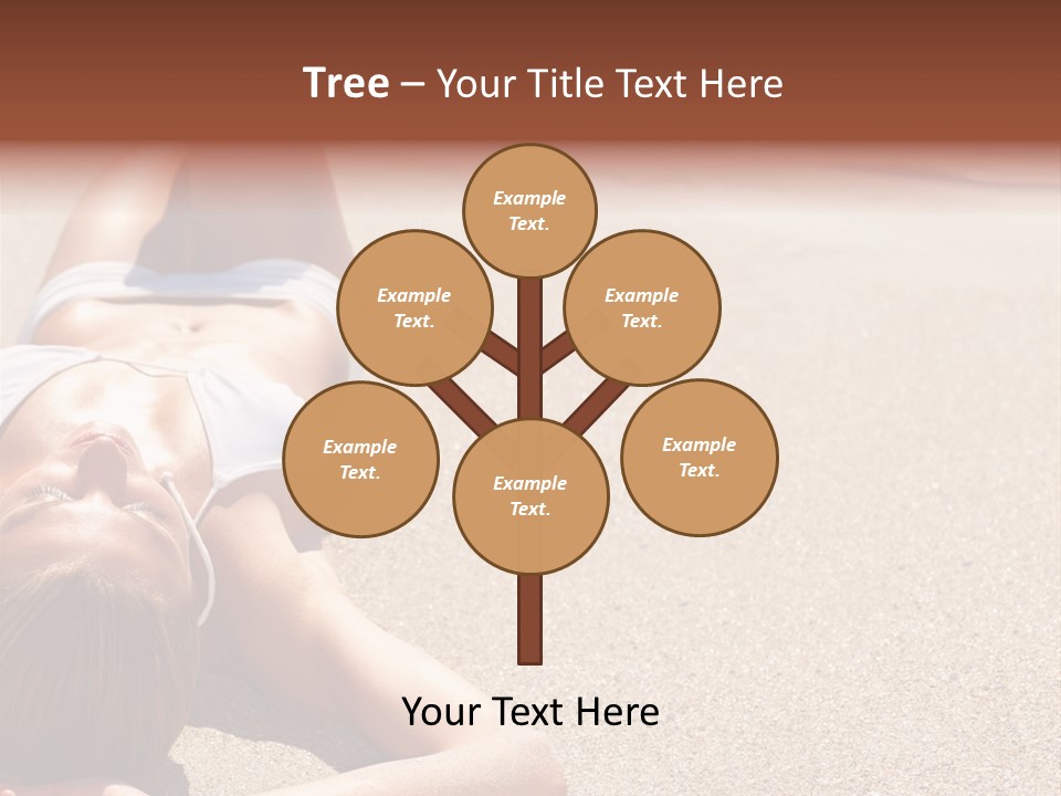 A Woman In A White Bikini Laying On The Beach PowerPoint Template