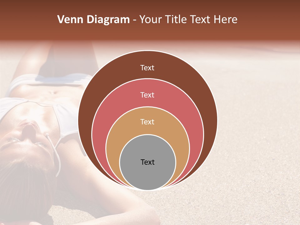 A Woman In A White Bikini Laying On The Beach PowerPoint Template