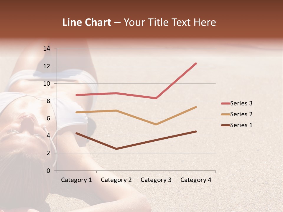 A Woman In A White Bikini Laying On The Beach PowerPoint Template