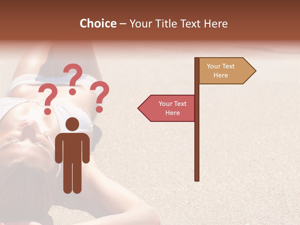 A Woman In A White Bikini Laying On The Beach PowerPoint Template