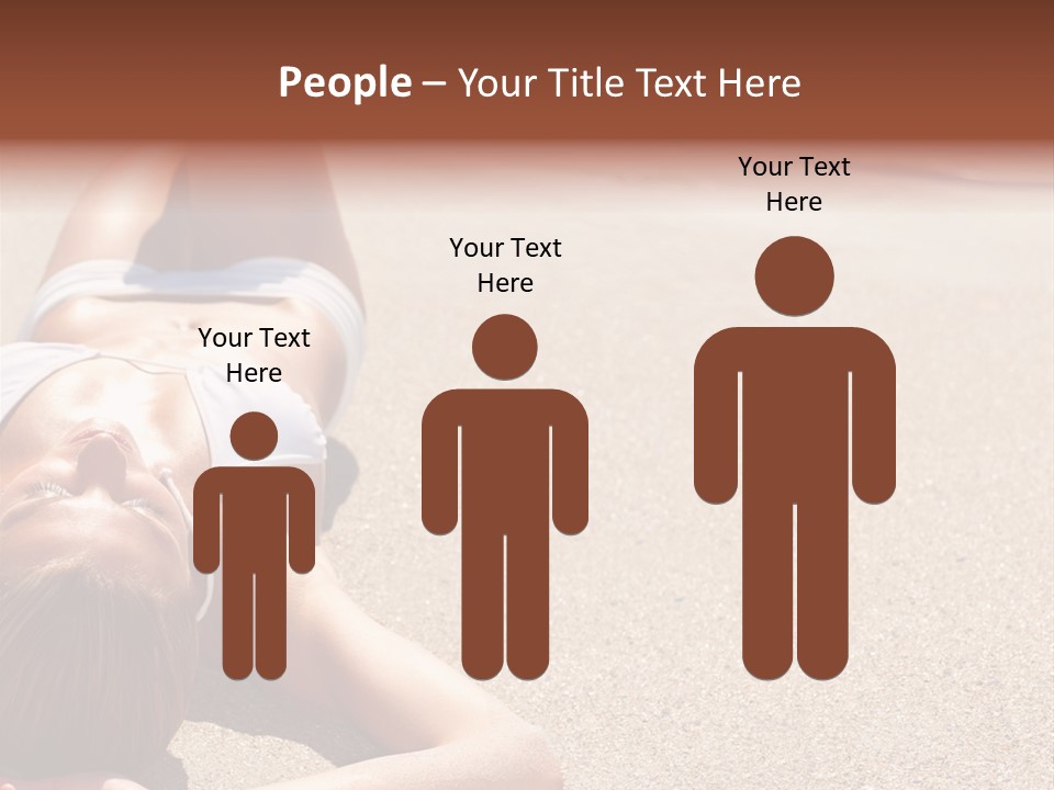 A Woman In A White Bikini Laying On The Beach PowerPoint Template