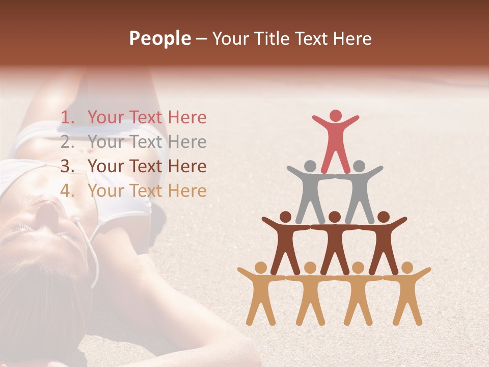 A Woman In A White Bikini Laying On The Beach PowerPoint Template