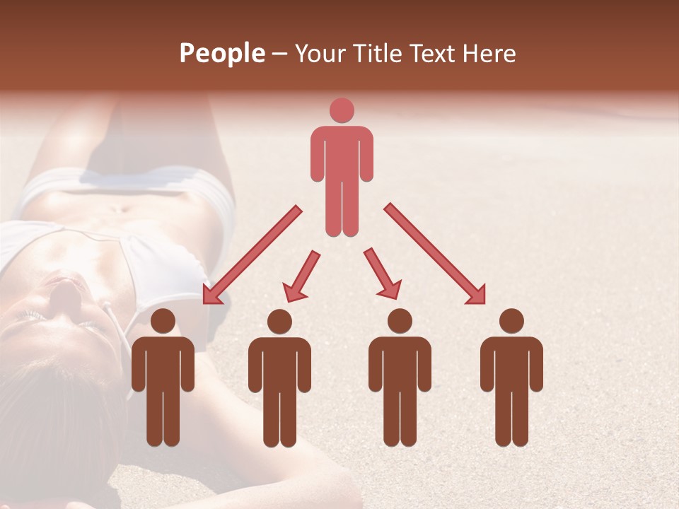 A Woman In A White Bikini Laying On The Beach PowerPoint Template