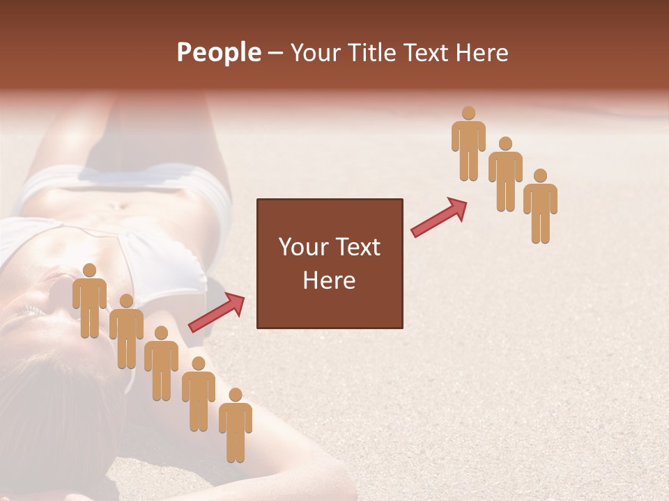 A Woman In A White Bikini Laying On The Beach PowerPoint Template