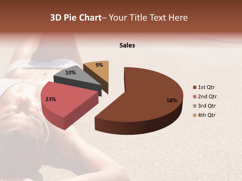 A Woman In A White Bikini Laying On The Beach PowerPoint Template