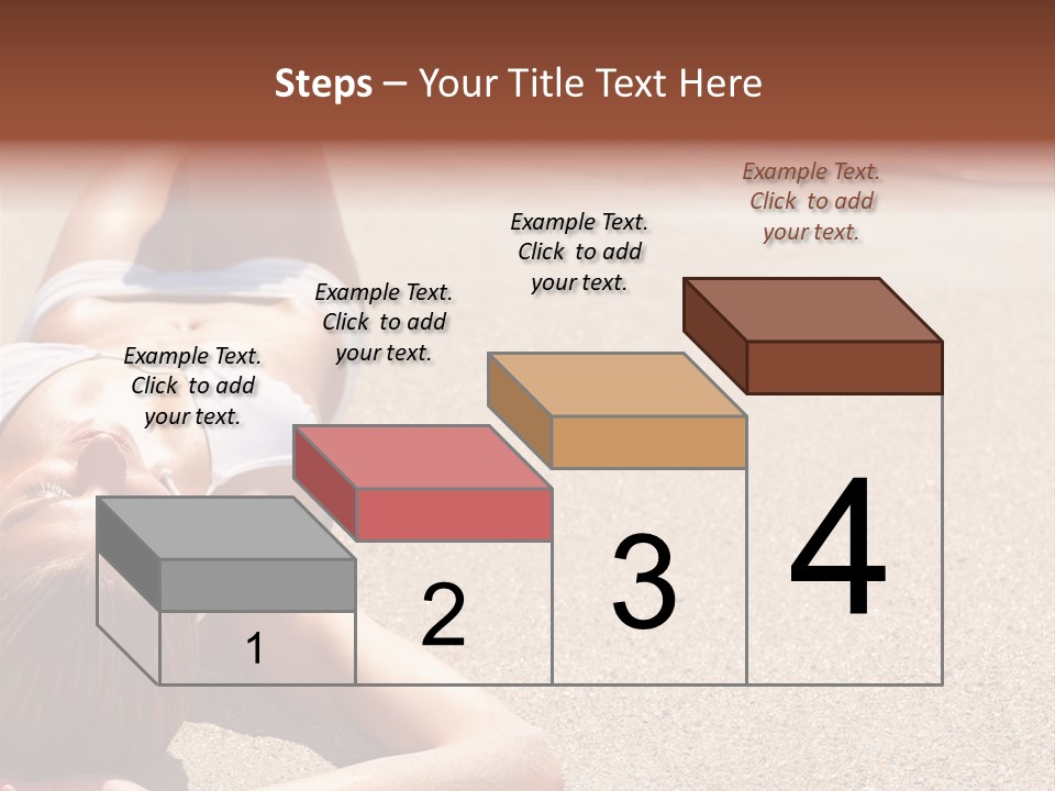 A Woman In A White Bikini Laying On The Beach PowerPoint Template