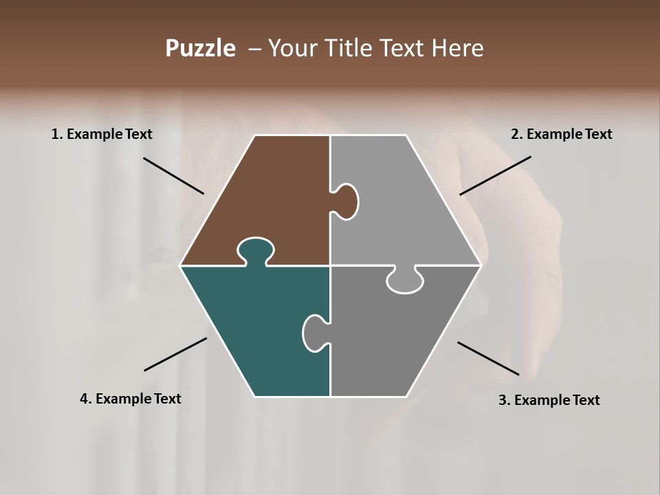 Mans Hands Behind Bars In Jail Or Prison PowerPoint Template